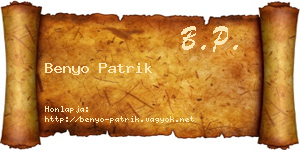 Benyo Patrik névjegykártya