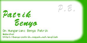 patrik benyo business card